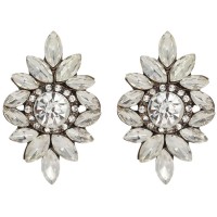 Nadia Ice Daisy Crystal Stud Earrings 